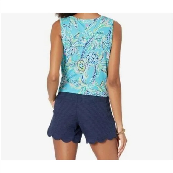 Lily Pulitzer Greer Luxletic Tank Bermuda Blue Turtle size XXS - Picture 9 of 9